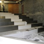 Styrofoam cut to size to make a striking staircase